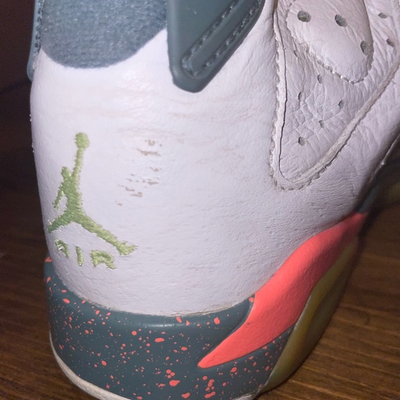 2016 Air Jordan 6 GS Bright Mango size 5.5Y youth 384665-114 sneaker shoes - Picture 8 of 15